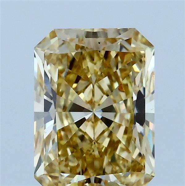 2.01 Carat Radiant Shaped, Ideal Cut, FANCY YELLOW Color, VS2 Clarity, IGI Certified Lab Grown Diamond