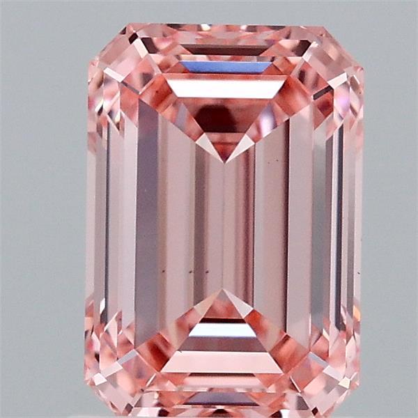 1.70 Carat Emerald Shaped, Ideal Cut, FANCY VIVID PINK Color, VS1 Clarity, IGI Certified Lab Grown Diamond