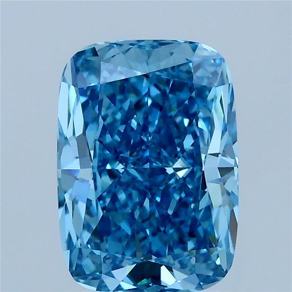 2.07 Carat Cushion Shaped, Ideal Cut, FANCY VIVID BLUE Color, VS1 Clarity, IGI Certified Lab Grown Diamond