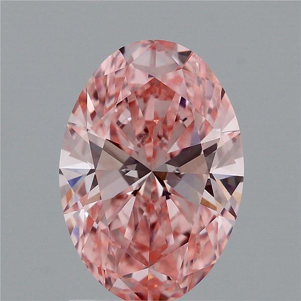 1.78 Carat Oval Shaped, Ideal Cut, FANCY VIVID PINK Color, VVS2 Clarity, IGI Certified Lab Grown Diamond