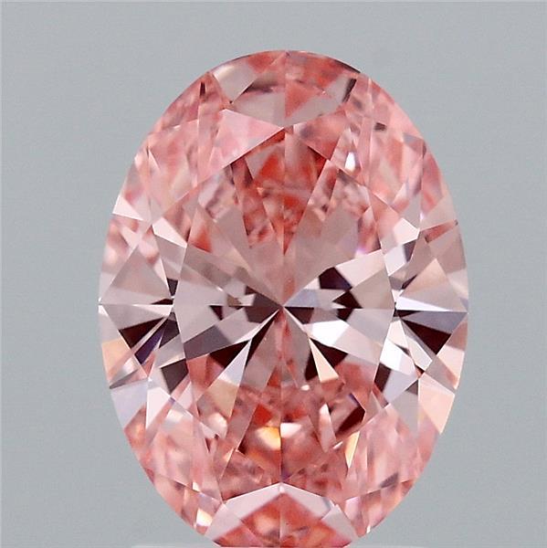 2.03 Carat Oval Shaped, Ideal Cut, FANCY VIVID PINK Color, VVS2 Clarity, IGI Certified Lab Grown Diamond