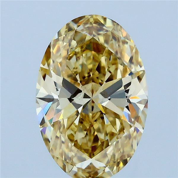 3.00 Carat Oval Shaped, Ideal Cut, FANCY INTENSE YELLOW Color, VS2 Clarity, IGI Certified Lab Grown Diamond