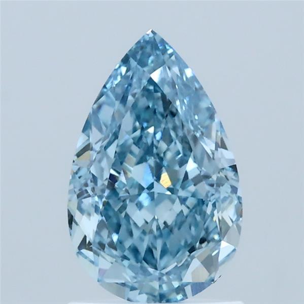 1.52 Carat Pear Shaped, Excellent Cut, FANCY VIVID BLUE Color, VVS2 Clarity, IGI Certified Lab Grown Diamond