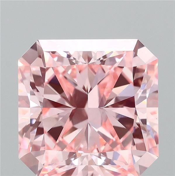 3.03 Carat Radiant Shaped, Ideal Cut, FANCY VIVID PINK Color, VS1 Clarity, IGI Certified Lab Grown Diamond