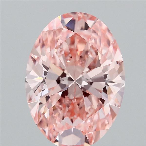 4.09 Carat Oval Shaped, Ideal Cut, FANCY VIVID PINK Color, VS1 Clarity, IGI Certified Lab Grown Diamond