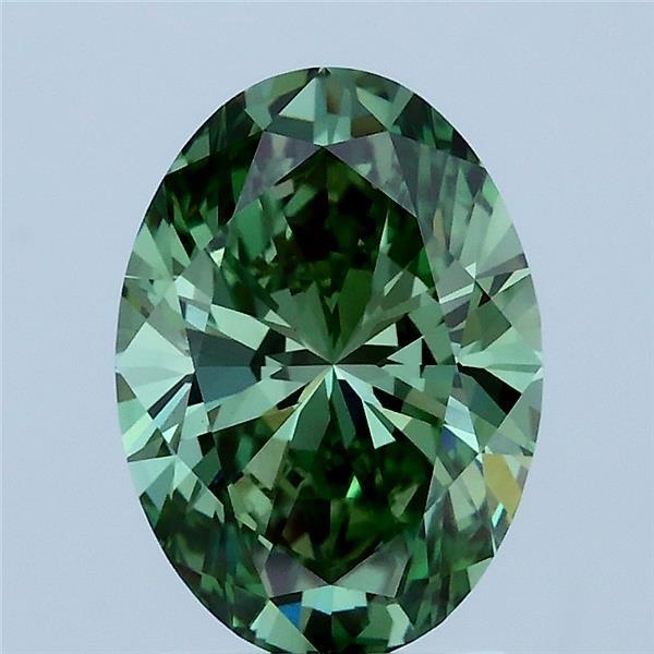 1.98 Carat Oval Shaped, Ideal Cut, FANCY VIVID GREEN Color, VS1 Clarity, IGI Certified Lab Grown Diamond