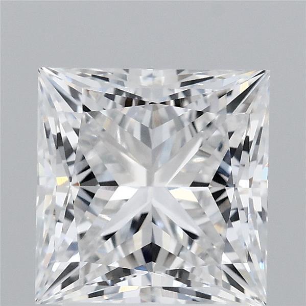3.07 Carat Princess Shaped, Ideal Cut, D Color, VVS2 Clarity, IGI Certified Lab Grown Diamond