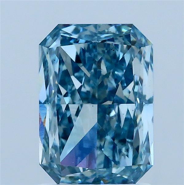 2.00 Carat Radiant Shaped, Excellent Cut, FANCY VIVID BLUE Color, VS2 Clarity, IGI Certified Lab Grown Diamond