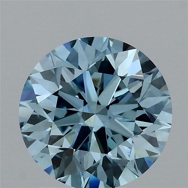 2.00 Carat Round Shaped, Excellent Cut, FANCY VIVID BLUE Color, VS1 Clarity, IGI Certified Lab Grown Diamond