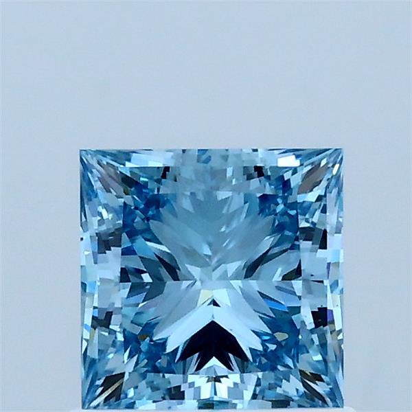 1.01 Carat Princess Shaped, Ideal Cut, FANCY VIVID BLUE Color, VS2 Clarity, IGI Certified Lab Grown Diamond