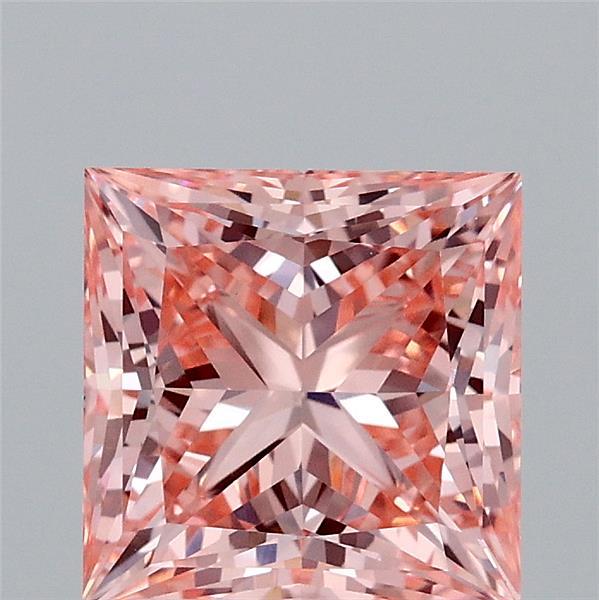 2.06 Carat Princess Shaped, Ideal Cut, FANCY VIVID PINK Color, VVS2 Clarity, IGI Certified Lab Grown Diamond