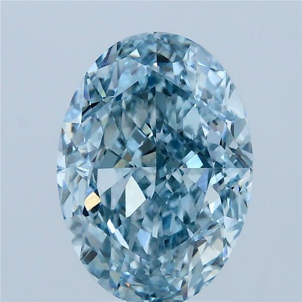 3.06 Carat Oval Shaped, Excellent Cut, FANCY INTENSE BLUE Color, VVS2 Clarity, IGI Certified Lab Grown Diamond