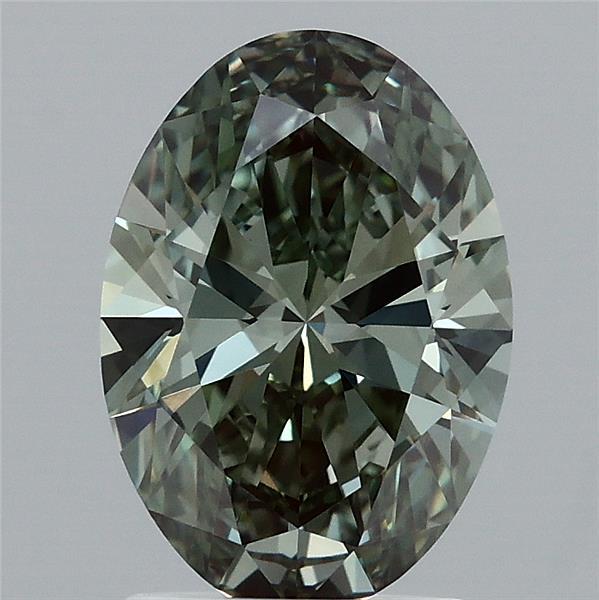 1.85 Carat Oval Shaped, Ideal Cut, FANCY INTENSE GREEN Color, VVS2 Clarity, IGI Certified Lab Grown Diamond