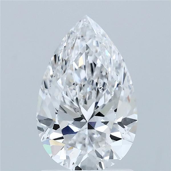 1.60 Carat Pear Shaped, Excellent Cut, E Color, VS1 Clarity, IGI Certified Lab Grown Diamond