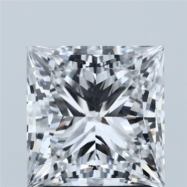 3.03 Carat Princess Shaped, Ideal Cut, D Color, VVS2 Clarity, IGI Certified Lab Grown Diamond