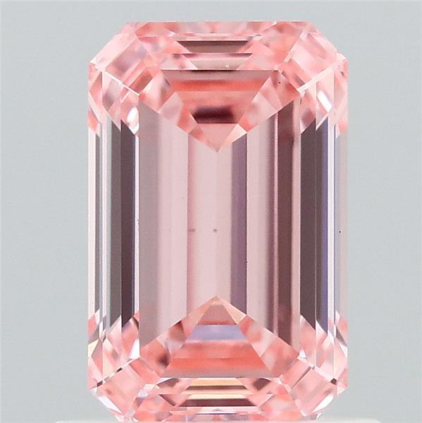 1.08 Carat Emerald Shaped, Ideal Cut, FANCY INTENSE PINK Color, VS1 Clarity, IGI Certified Lab Grown Diamond