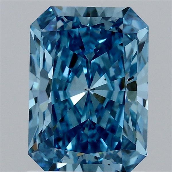 1.58 Carat Radiant Shaped, Ideal Cut, FANCY VIVID BLUE Color, VS1 Clarity, IGI Certified Lab Grown Diamond