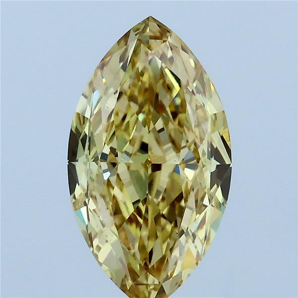 2.06 Carat Marquise Shaped, Ideal Cut, FANCY INTENSE YELLOW Color, VVS2 Clarity, IGI Certified Lab Grown Diamond