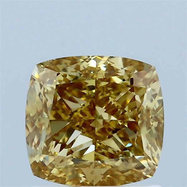 1.51 Carat Cushion Shaped, Ideal Cut, FANCY INTENSE YELLOW Color, VVS2 Clarity, IGI Certified Lab Grown Diamond