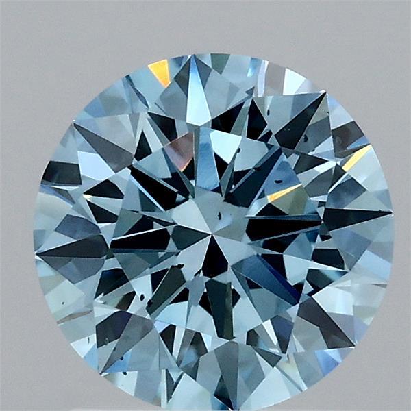 1.52 Carat Round Shaped, Ideal Cut, FANCY VIVID BLUE Color, SI1 Clarity, IGI Certified Lab Grown Diamond