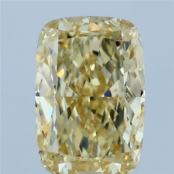 3.12 Carat Cushion Shaped, Ideal Cut, FANCY YELLOW Color, VVS2 Clarity, IGI Certified Lab Grown Diamond
