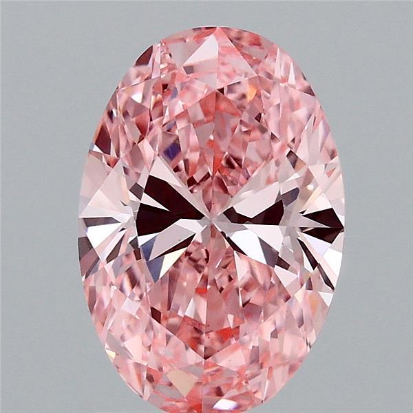 1.98 Carat Oval Shaped, Ideal Cut, FANCY VIVID PINK Color, VS1 Clarity, IGI Certified Lab Grown Diamond