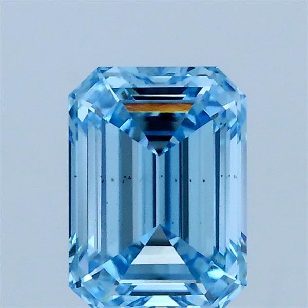 1.03 Carat Emerald Shaped, Ideal Cut, FANCY VIVID BLUE Color, VS2 Clarity, IGI Certified Lab Grown Diamond