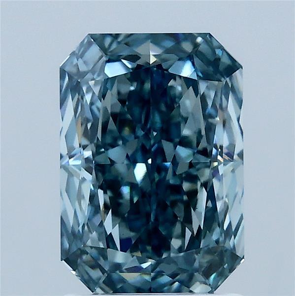 2.14 Carat Radiant Shaped, Ideal Cut, FANCY VIVID BLUE Color, VS1 Clarity, IGI Certified Lab Grown Diamond