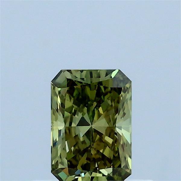 0.43 Carat Radiant Shaped, Ideal Cut, FANCY VIVID GREEN Color, VVS2 Clarity, IGI Certified Lab Grown Diamond