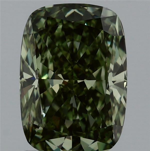 1.85 Carat Cushion Shaped, Ideal Cut, FANCY VIVID GREEN Color, VS2 Clarity, IGI Certified Lab Grown Diamond