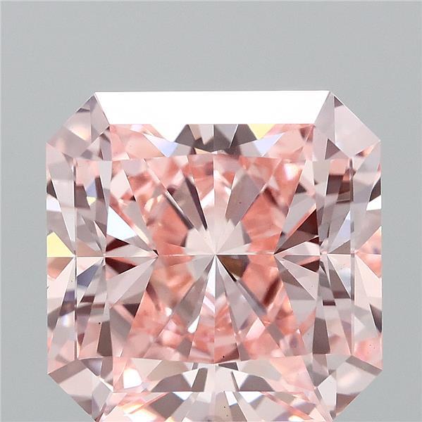 3.00 Carat Radiant Shaped, Ideal Cut, FANCY VIVID PINK Color, VS1 Clarity, IGI Certified Lab Grown Diamond