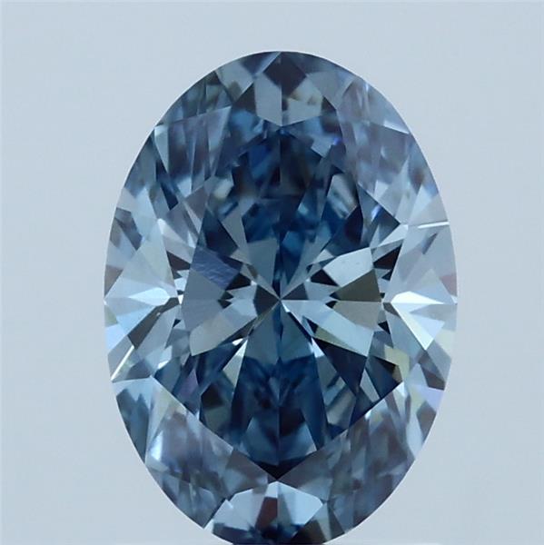 1.38 Carat Oval Shaped, Ideal Cut, FANCY VIVID BLUE Color, VVS2 Clarity, IGI Certified Lab Grown Diamond