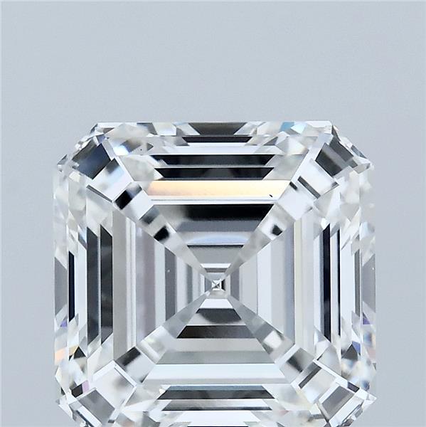 4.07 Carat Asscher Shaped, Ideal Cut, F Color, VS1 Clarity, IGI Certified Lab Grown Diamond