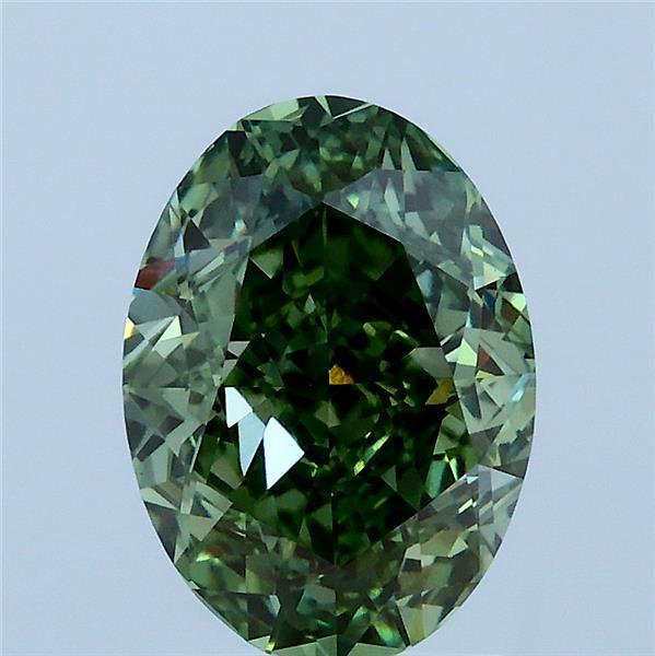 2.50 Carat Oval Shaped, Very Good Cut, FANCY VIVID GREEN Color, VS1 Clarity, IGI Certified Lab Grown Diamond