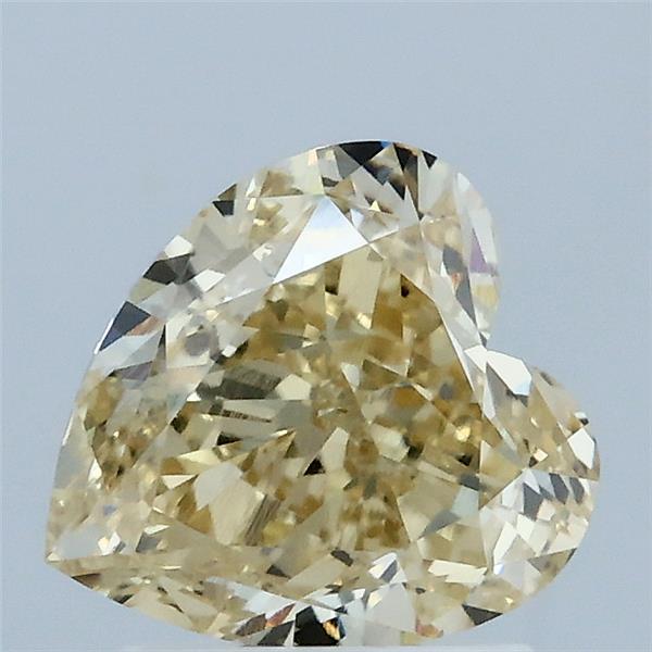 2.16 Carat Heart Shaped, Very Good Cut, FANCY YELLOW Color, VVS2 Clarity, IGI Certified Lab Grown Diamond