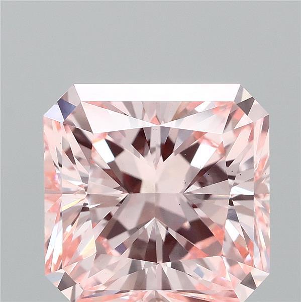 2.53 Carat Radiant Shaped, Ideal Cut, FANCY INTENSE PINK Color, VS1 Clarity, IGI Certified Lab Grown Diamond