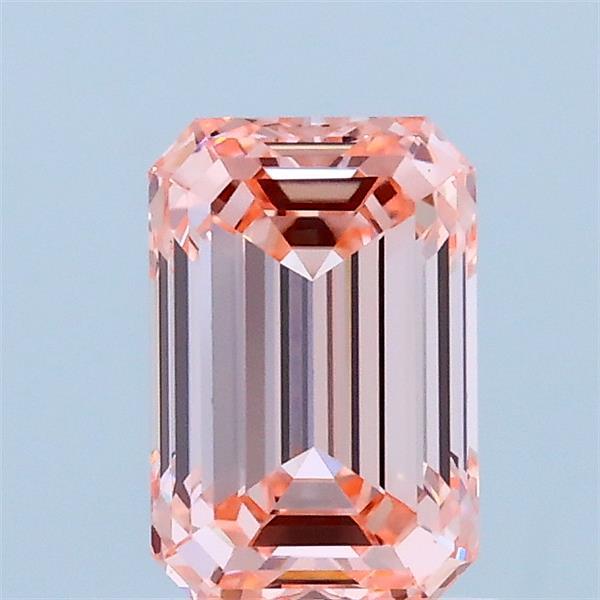 1.02 Carat Emerald Shaped, Ideal Cut, FANCY VIVID PINK Color, VS1 Clarity, IGI Certified Lab Grown Diamond