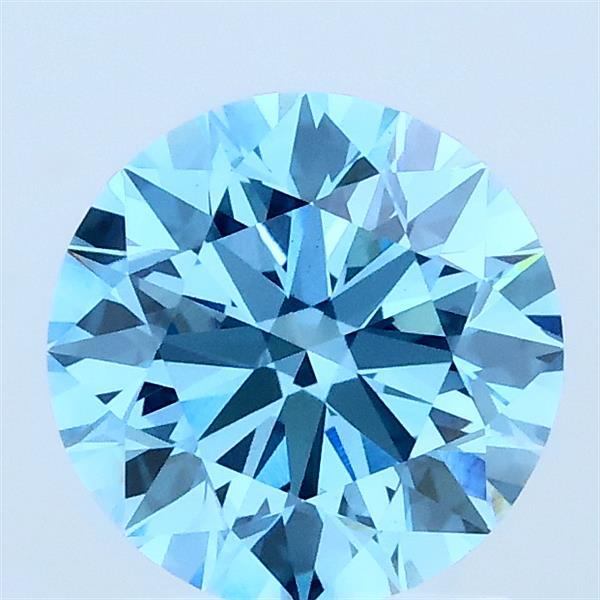 1.50 Carat Round Shaped, Ideal Cut, FANCY VIVID BLUE Color, VS1 Clarity, IGI Certified Lab Grown Diamond