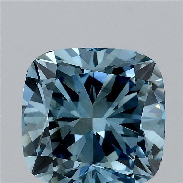 2.54 Carat Cushion Shaped, Excellent Cut, FANCY VIVID BLUE Color, SI1 Clarity, IGI Certified Lab Grown Diamond