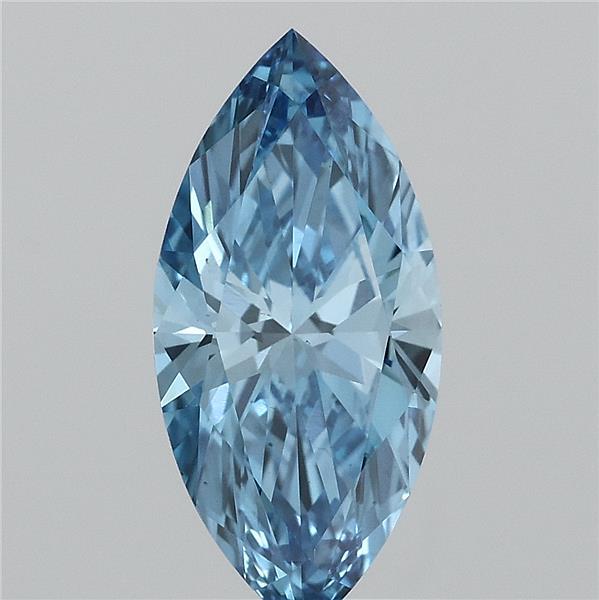 1.01 Carat Marquise Shaped, Ideal Cut, FANCY VIVID BLUE Color, VS2 Clarity, IGI Certified Lab Grown Diamond