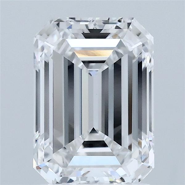 2.00 Carat Emerald Shaped, Ideal Cut, D Color, VVS2 Clarity, IGI Certified Lab Grown Diamond