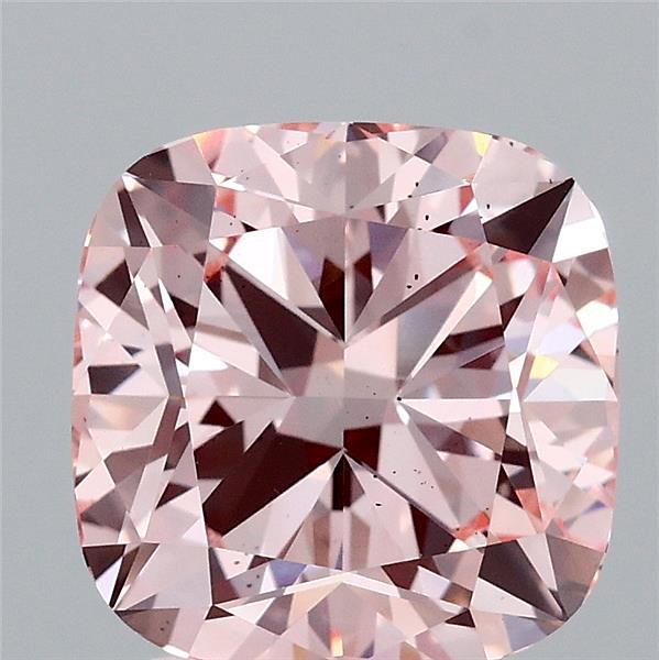 3.09 Carat Cushion Shaped, Ideal Cut, FANCY INTENSE PINK Color, VS2 Clarity, IGI Certified Lab Grown Diamond