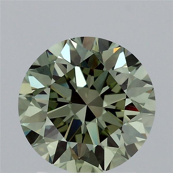 2.06 Carat Round Shaped, Excellent Cut, FANCY VIVID GREEN Color, VS1 Clarity, IGI Certified Lab Grown Diamond