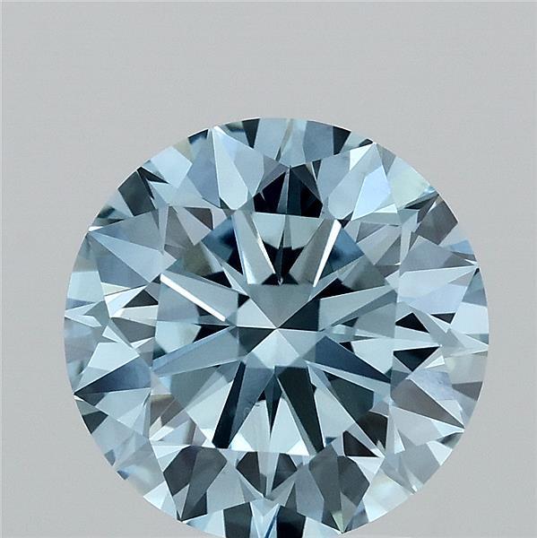 3.01 Carat Round Shaped, Ideal Cut, FANCY VIVID BLUE Color, VS1 Clarity, IGI Certified Lab Grown Diamond