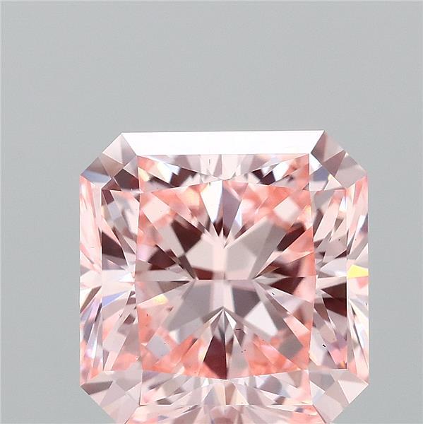 2.00 Carat Radiant Shaped, Ideal Cut, FANCY INTENSE PINK Color, VS2 Clarity, IGI Certified Lab Grown Diamond