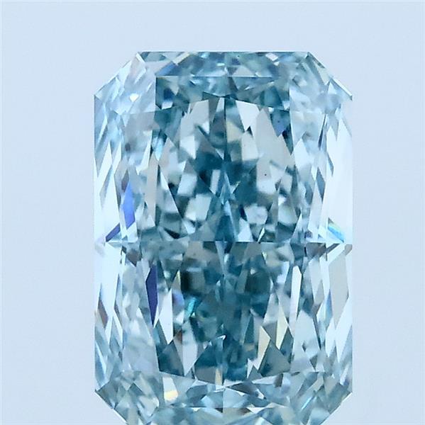 2.02 Carat Radiant Shaped, Ideal Cut, FANCY INTENSE BLUE Color, VS1 Clarity, IGI Certified Lab Grown Diamond