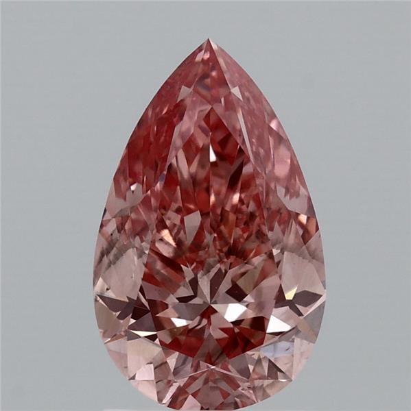 2.00 Carat Pear Shaped, Excellent Cut, FANCY VIVID PINK Color, SI1 Clarity, IGI Certified Lab Grown Diamond