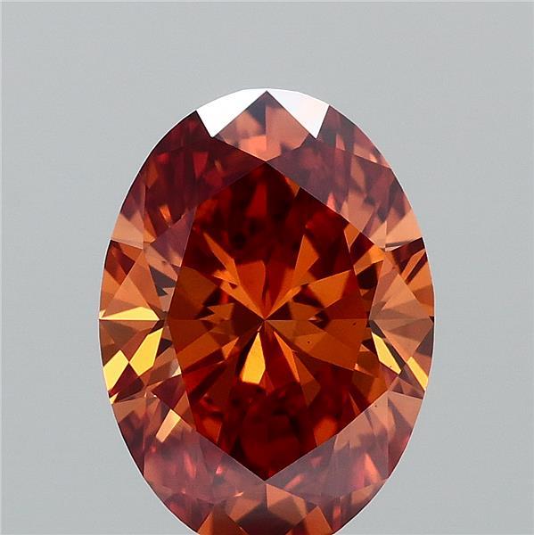 1.50 Carat Oval Shaped, Ideal Cut, FANCY VIVID ORANGE Color, VS1 Clarity, IGI Certified Lab Grown Diamond