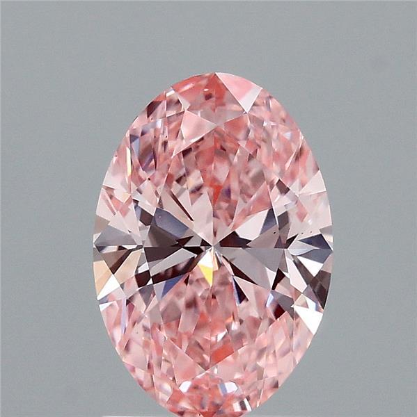 1.57 Carat Oval Shaped, Ideal Cut, FANCY VIVID PINK Color, VS1 Clarity, IGI Certified Lab Grown Diamond