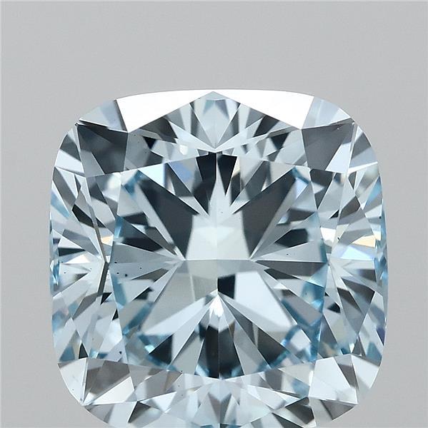 2.79 Carat Cushion Shaped, Ideal Cut, FANCY VIVID BLUE Color, VS1 Clarity, IGI Certified Lab Grown Diamond